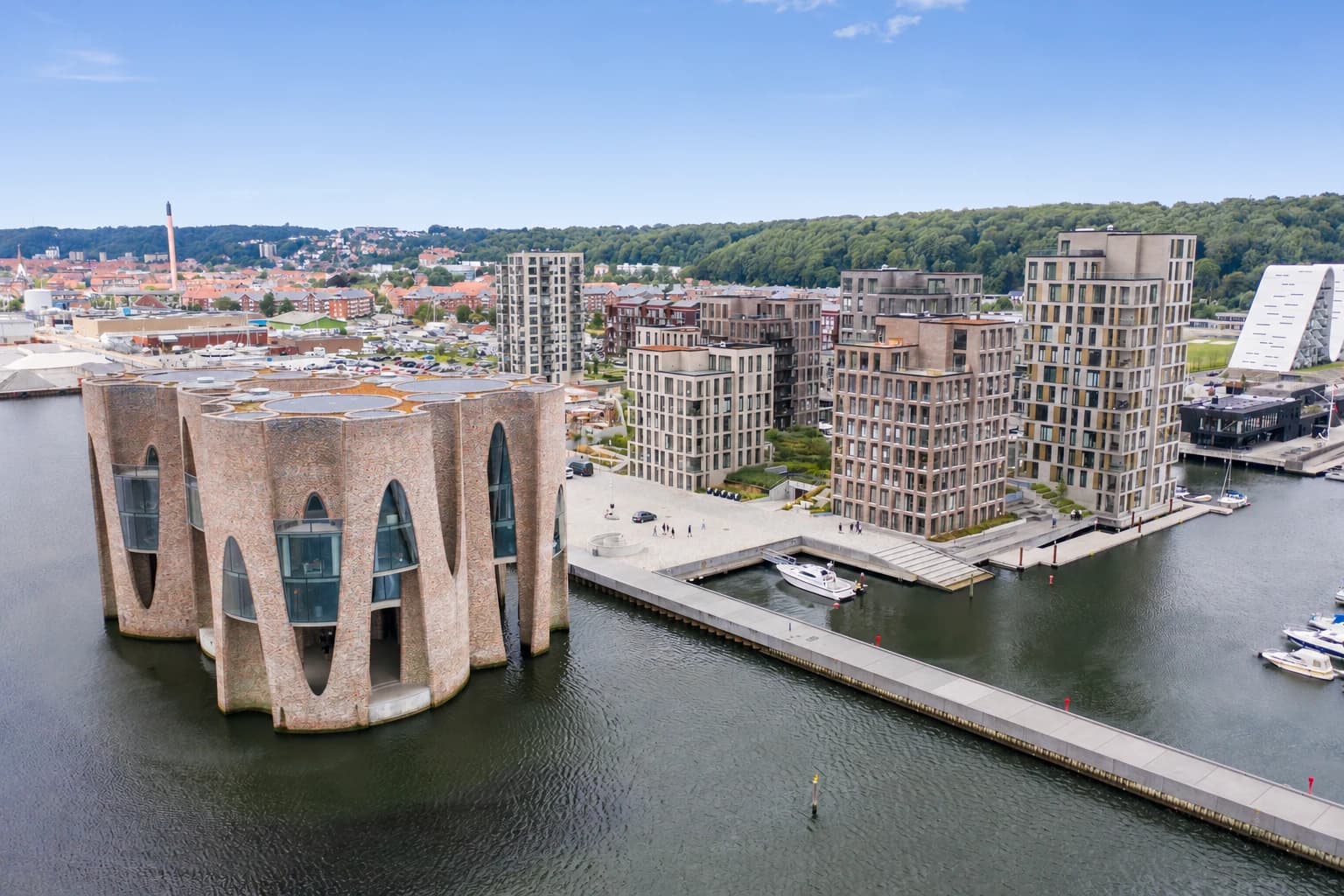 Fjordenhus og havneområdet i Vejle